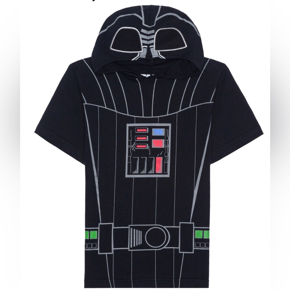 BNWT - Darth Vader (Little boys) Hooded T-Shirt & Shorts, 2PC Set, Black, Size 5 - Picture 4 of 9